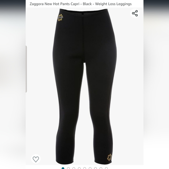 Zaggora Slimming Capri Hot Pants sz Large Neoprene Pants - Picture 2 of 9
